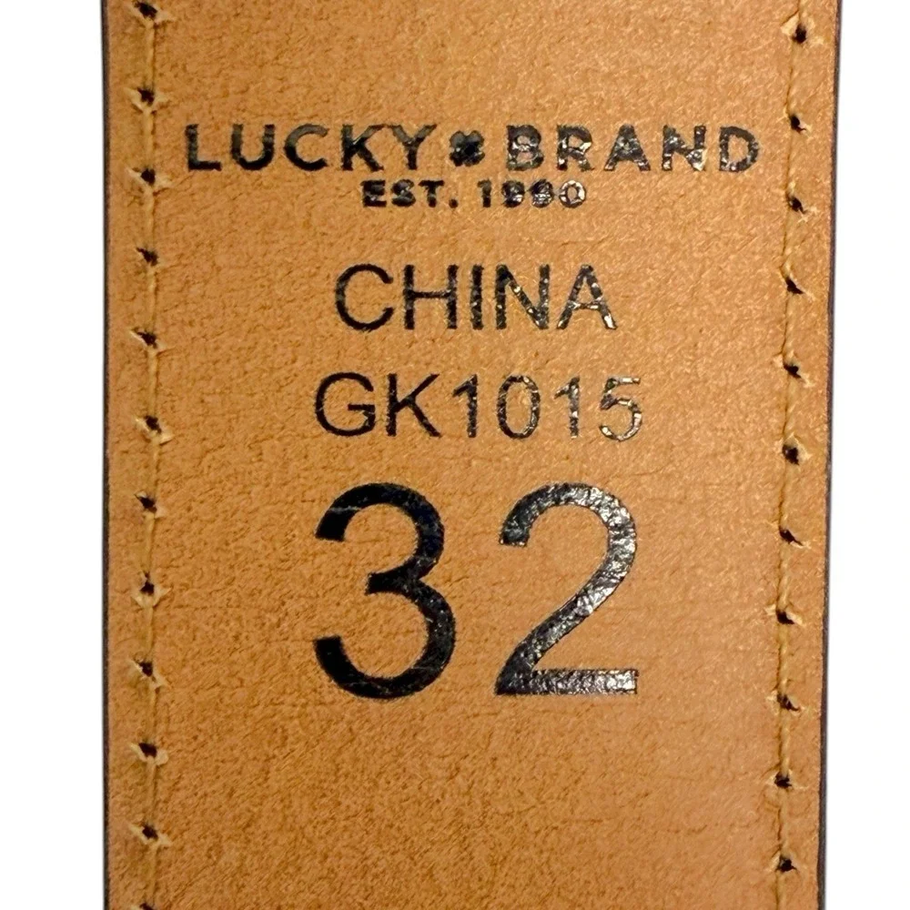 Lucky Brand‎ Men's Size 32 Brown Embroidered Textured Leather Belt NWT